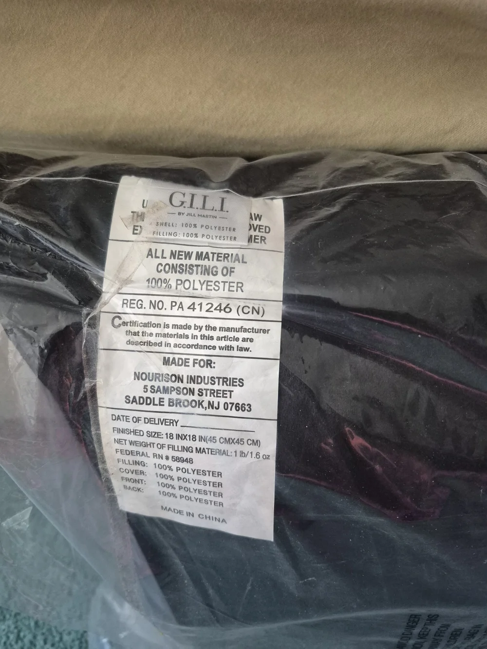 G.I.L.I. Black Accent Pillow with Crystal Skull Design